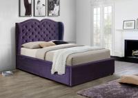 Кровать Габриэль категория ткани 1 с мягким изголовьем Фиолетовый