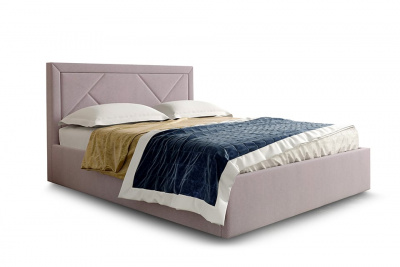 Кровать Сиеста категория ткани 1 Вариант 1 с мягким изголовьем Альба розовый