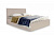 Кровать Сиеста категория ткани 1 Вариант 2 с мягким изголовьем Альба бежевый