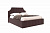 Кровать Катрин категория ткани 1 Вариант 3 с мягким изголовьем Альба светло-коричневый